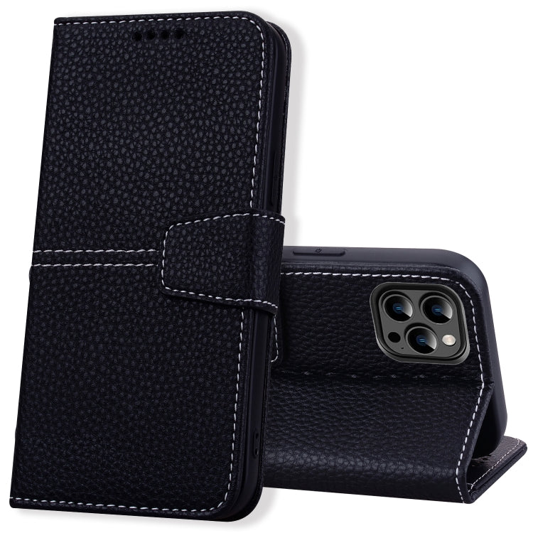 For iPhone 14 Pro Max Litchi RFID Leather Phone Case