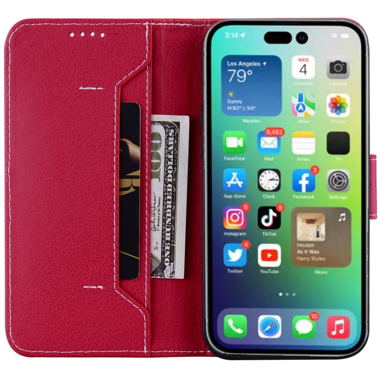For iPhone 14 Pro Max Litchi RFID Leather Phone Case