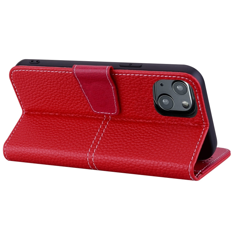 For iPhone 14 Plus Litchi RFID Leather Phone Case