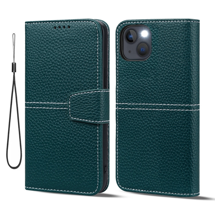 For iPhone 13 mini Litchi RFID Leather Phone Case