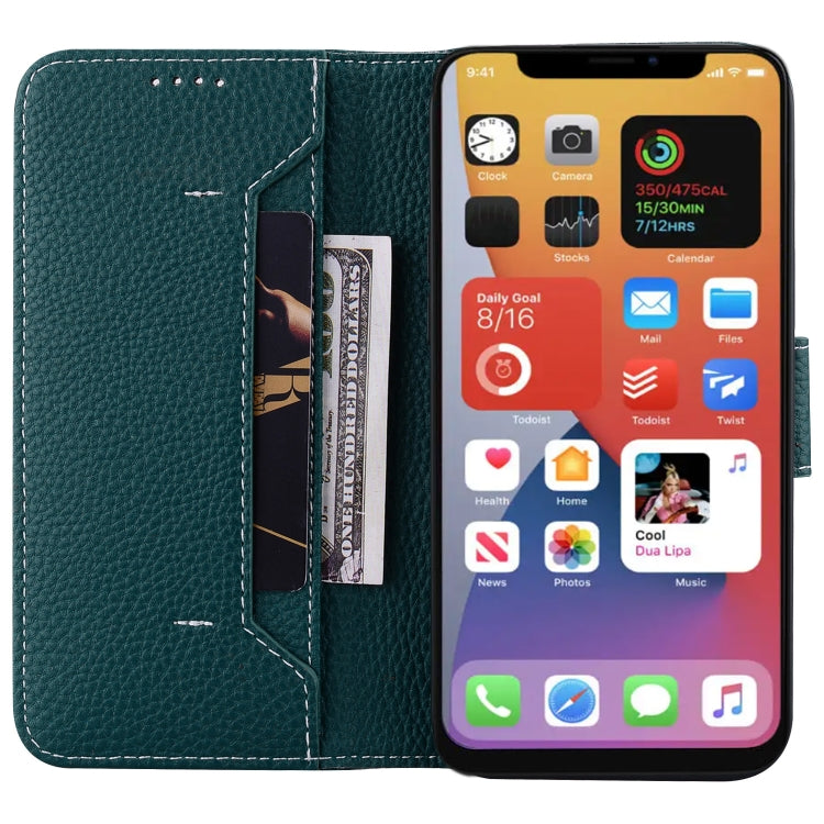 For iPhone 13 mini Litchi RFID Leather Phone Case