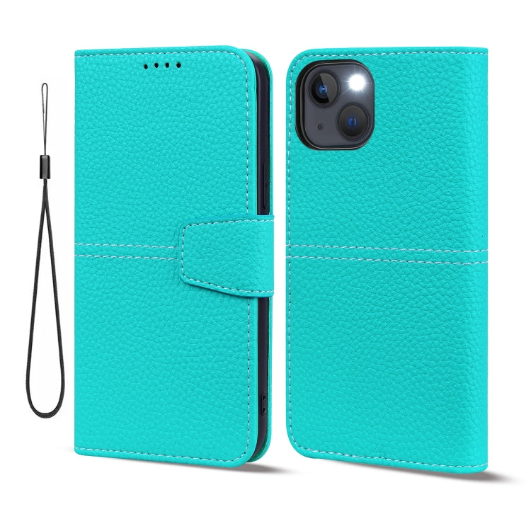 For iPhone 13 mini Litchi RFID Leather Phone Case