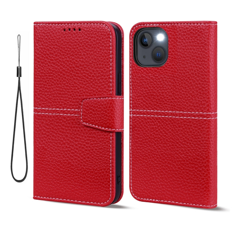 For iPhone 13 mini Litchi RFID Leather Phone Case