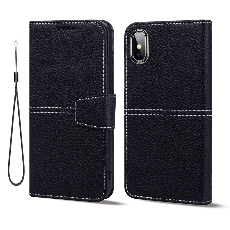For iPhone X / XS Litchi RFID Leather Phone Case