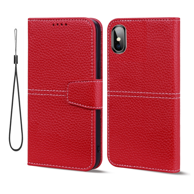 For iPhone X / XS Litchi RFID Leather Phone Case