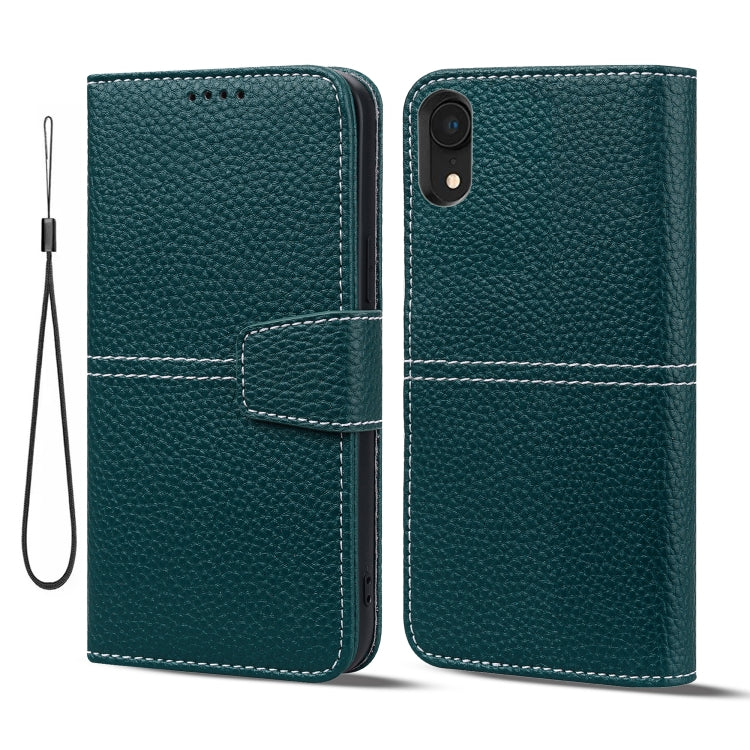 For iPhone XR Litchi RFID Leather Phone Case