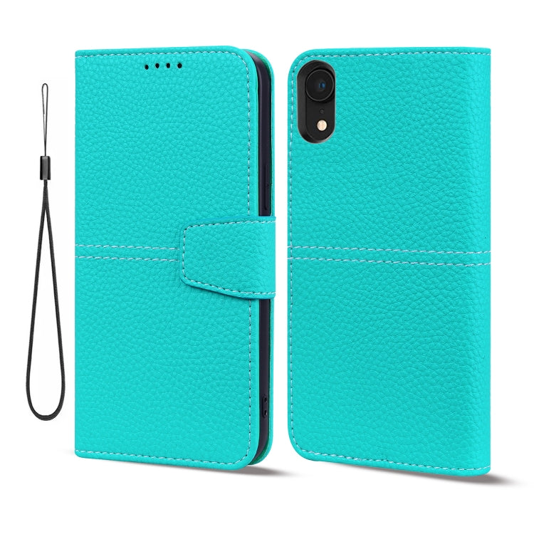 For iPhone XR Litchi RFID Leather Phone Case
