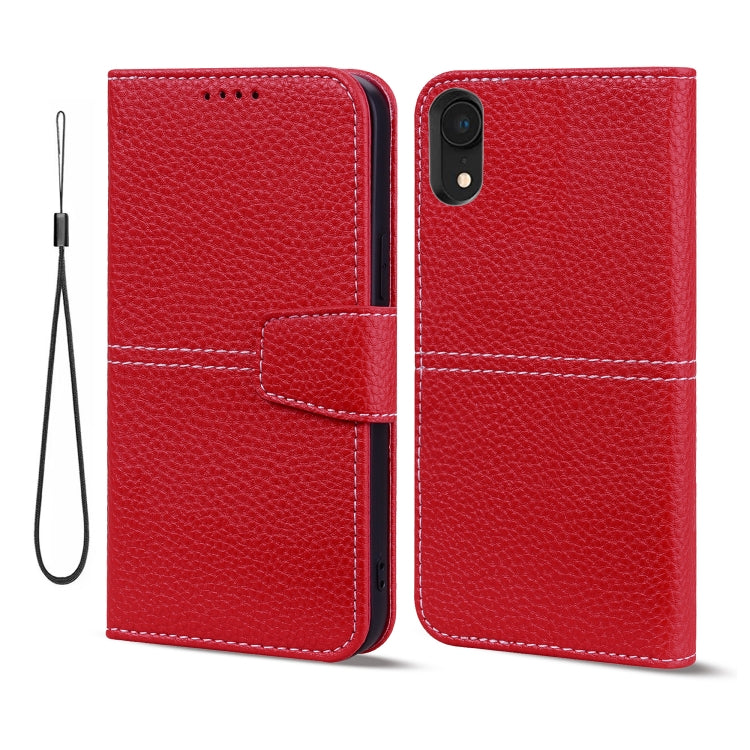 For iPhone XR Litchi RFID Leather Phone Case