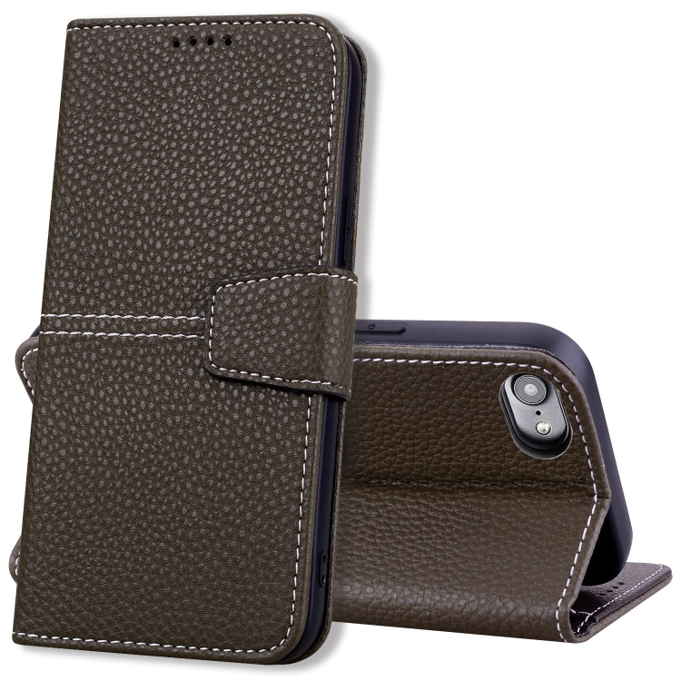 For iPhone SE 2022 / SE 2020 / 8 / 7 Litchi RFID Leather Phone Case