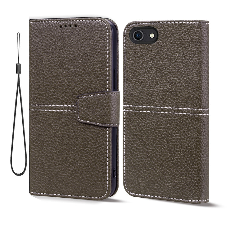For iPhone SE 2022 / SE 2020 / 8 / 7 Litchi RFID Leather Phone Case