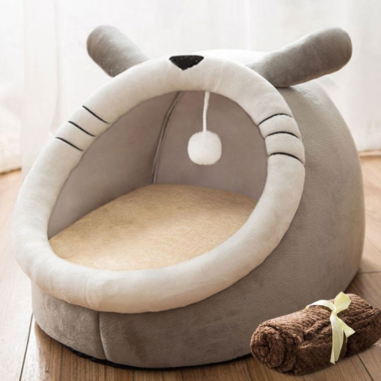 Semi-enclosed Pet Cat and Dog Bed Dog Kennel Pad Pet Supplies, Size:M