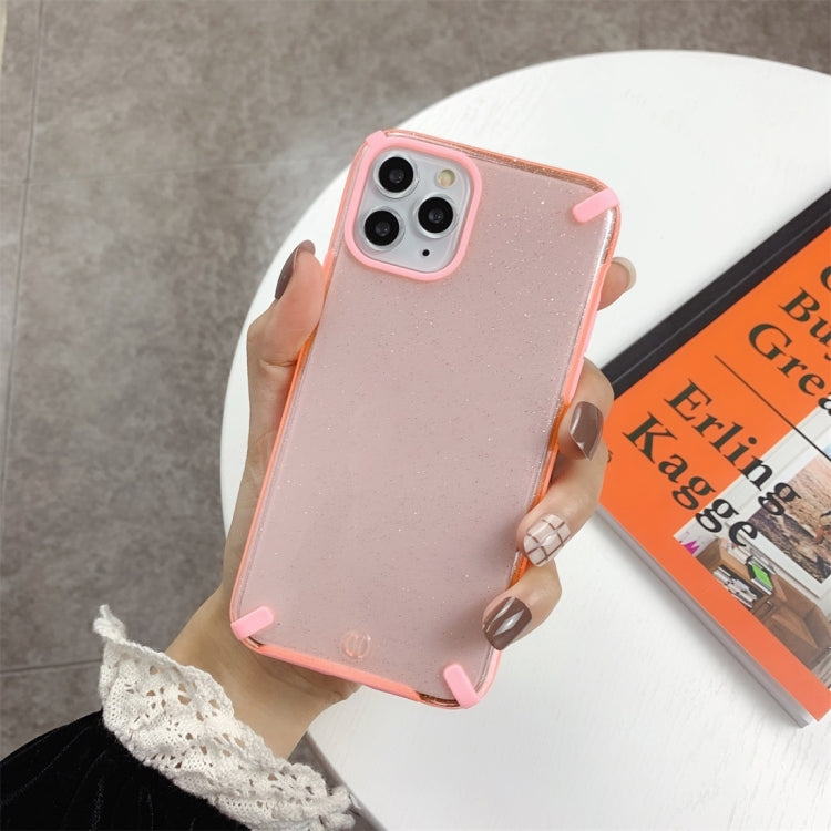 For iPhone 11 Pro Glitter Powder Colorful Edge Shockproof Protective Case