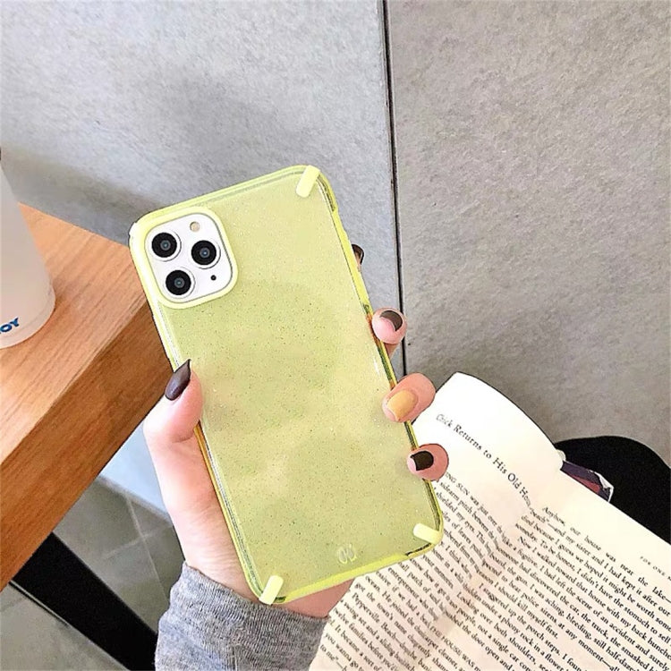 For iPhone 11 Pro Glitter Powder Colorful Edge Shockproof Protective Case