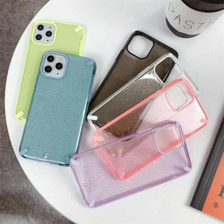 For iPhone 11 Pro Glitter Powder Colorful Edge Shockproof Protective Case