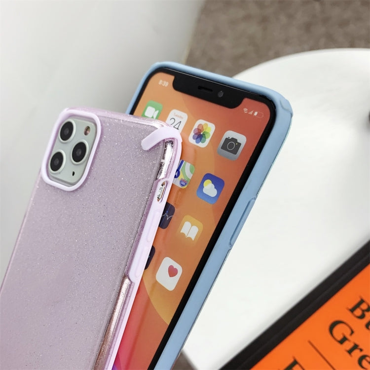 For iPhone 11 Pro Max Glitter Powder Colorful Edge Shockproof Protective Case