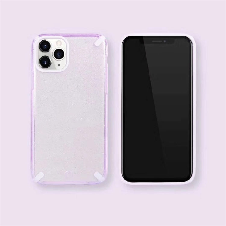 For iPhone 11 Pro Max Glitter Powder Colorful Edge Shockproof Protective Case