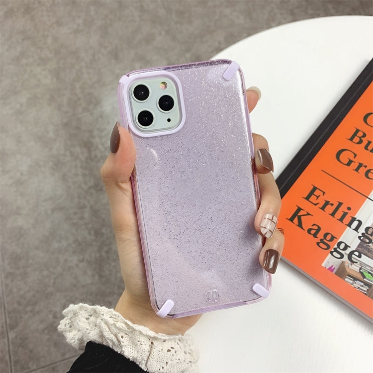 For iPhone 11 Pro Max Glitter Powder Colorful Edge Shockproof Protective Case