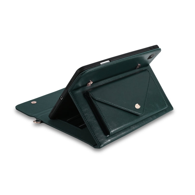 For Samsung Galaxy Tab S6 Lite P610 / P615 3-fold Zipper Leather Tablet Case Crossbody Pocket Bag