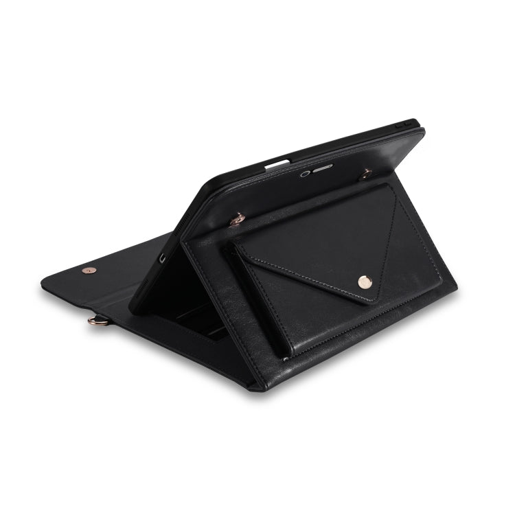 For Microsoft Surface Pro 7 / Pro 7+ 3-fold Zipper Leather Tablet Case Crossbody Pocket Bag