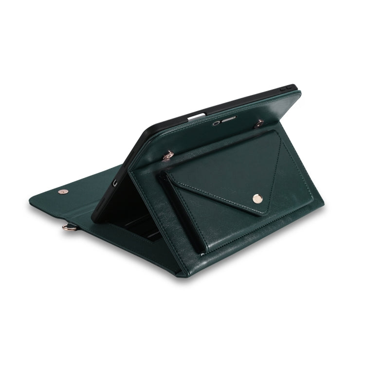 For Microsoft Surface Pro 7 / Pro 7+ 3-fold Zipper Leather Tablet Case Crossbody Pocket Bag