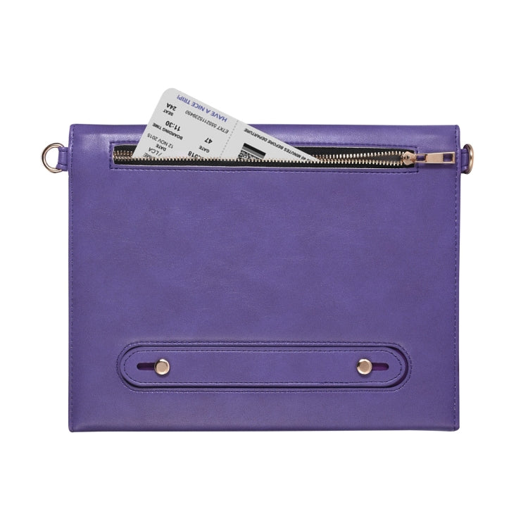 For Microsoft Surface Pro 7 / Pro 7+ 3-fold Zipper Leather Tablet Case Crossbody Pocket Bag