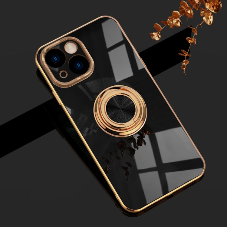 For iPhone 14 6D Electroplating Ring Phone Case