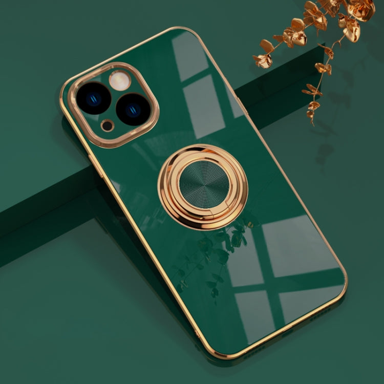 For iPhone 14 Plus 6D Electroplating Ring Phone Case