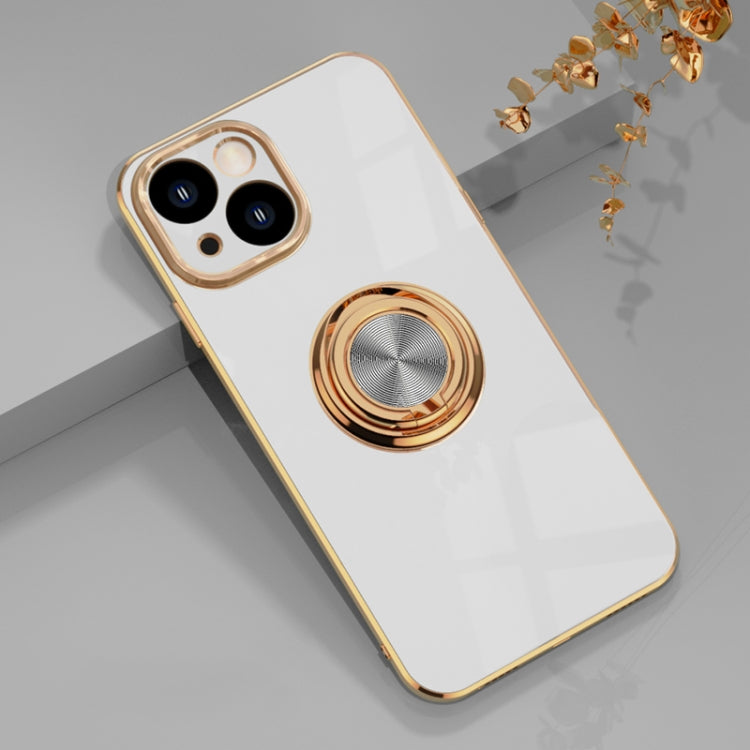 For iPhone 14 Plus 6D Electroplating Ring Phone Case