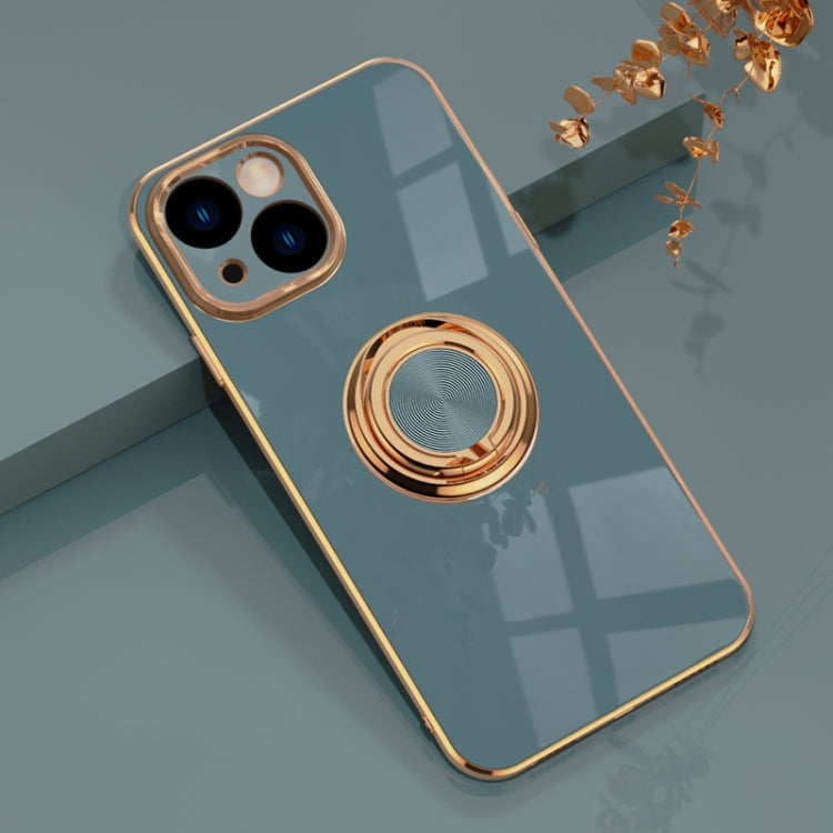 For iPhone 14 Plus 6D Electroplating Ring Phone Case