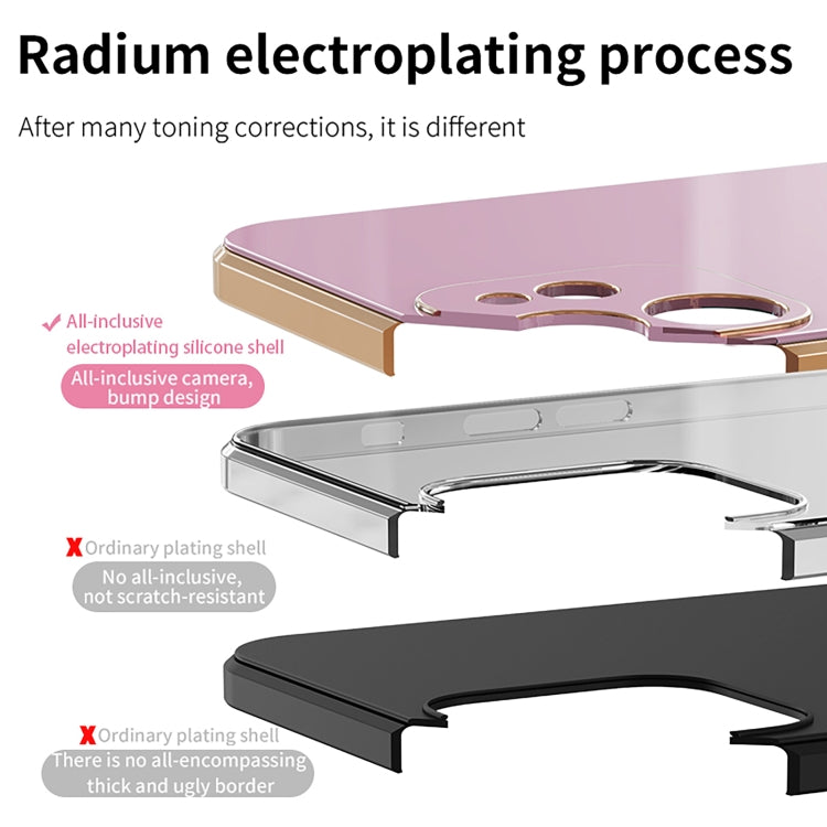 For iPhone 14 Plus 6D Electroplating Ring Phone Case