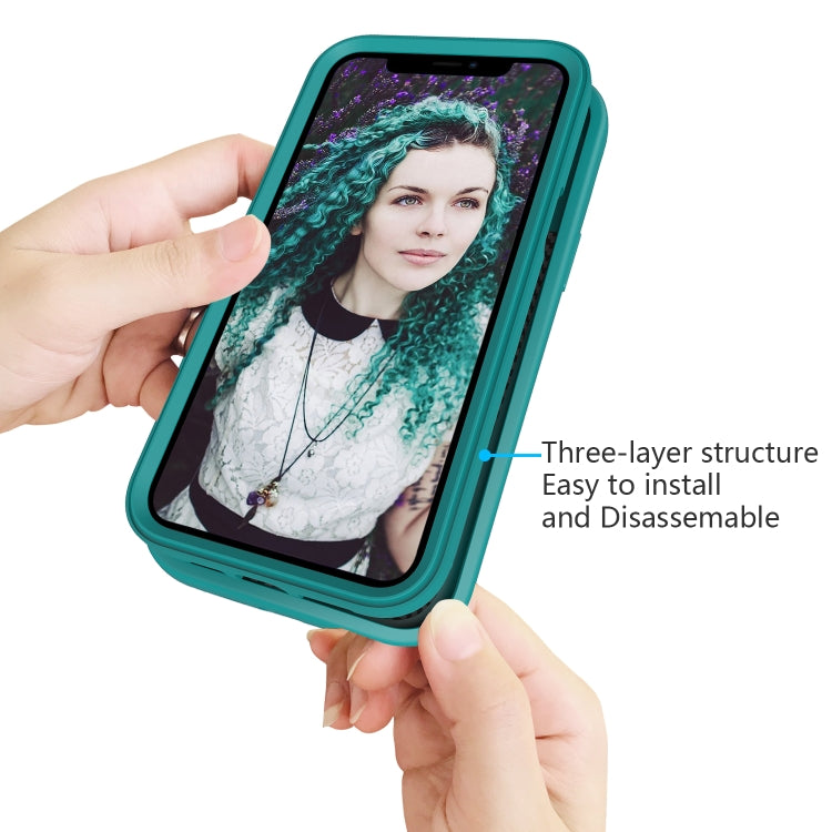 For iPhone 14 Pro Wave Pattern 3 in 1 Silicone + PC Shockproof Phone Case