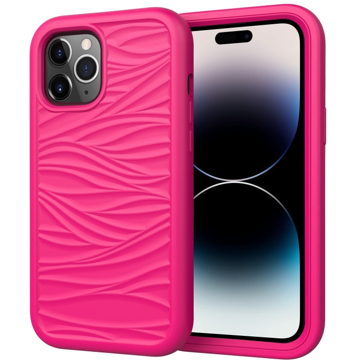 For iPhone 14 Pro Wave Pattern 3 in 1 Silicone + PC Shockproof Phone Case
