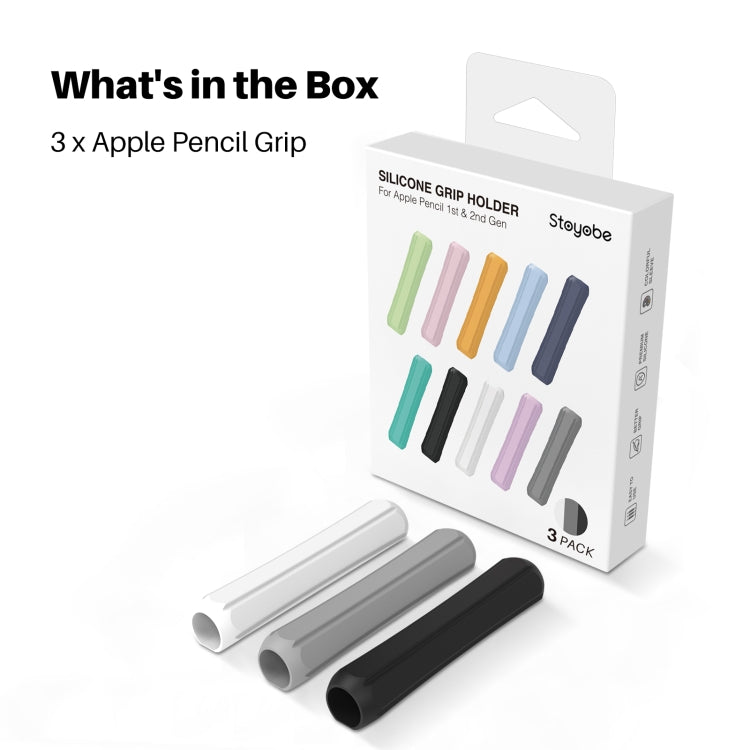 3 PCS DUX DUCIS Stoyobe Stylus Silicone Cover Grip Set For Apple Pencil 1/2/Huawei M-Pencil