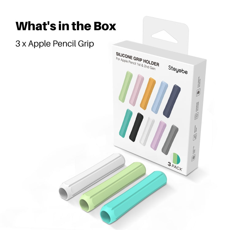 3 PCS DUX DUCIS Stoyobe Stylus Silicone Cover Grip Set For Apple Pencil 1/2/Huawei M-Pencil