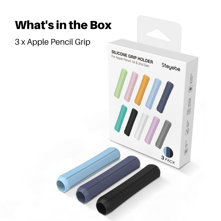 3 PCS DUX DUCIS Stoyobe Stylus Silicone Cover Grip Set For Apple Pencil 1/2/Huawei M-Pencil