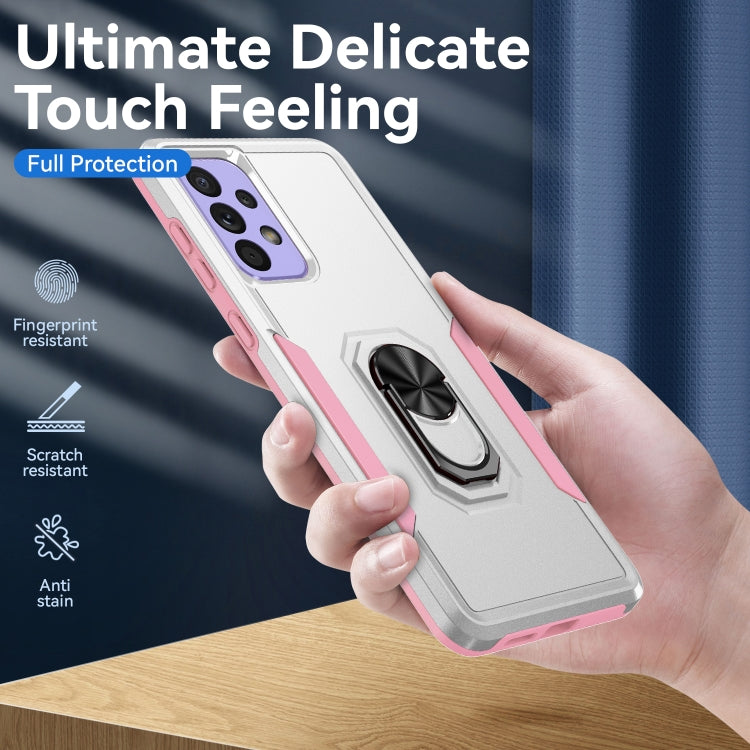 For Samsung Galaxy A73 Pioneer Armor Heavy Duty PC + TPU Phone Case with Holder