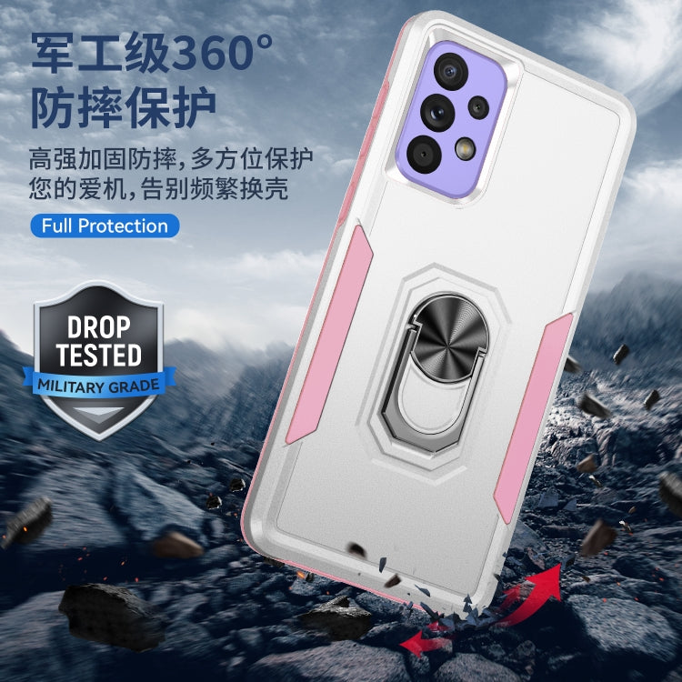 For Samsung Galaxy A73 Pioneer Armor Heavy Duty PC + TPU Phone Case with Holder
