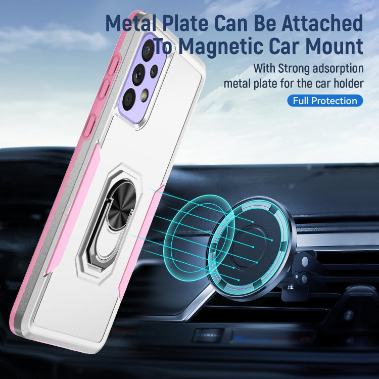 For Samsung Galaxy A73 Pioneer Armor Heavy Duty PC + TPU Phone Case with Holder