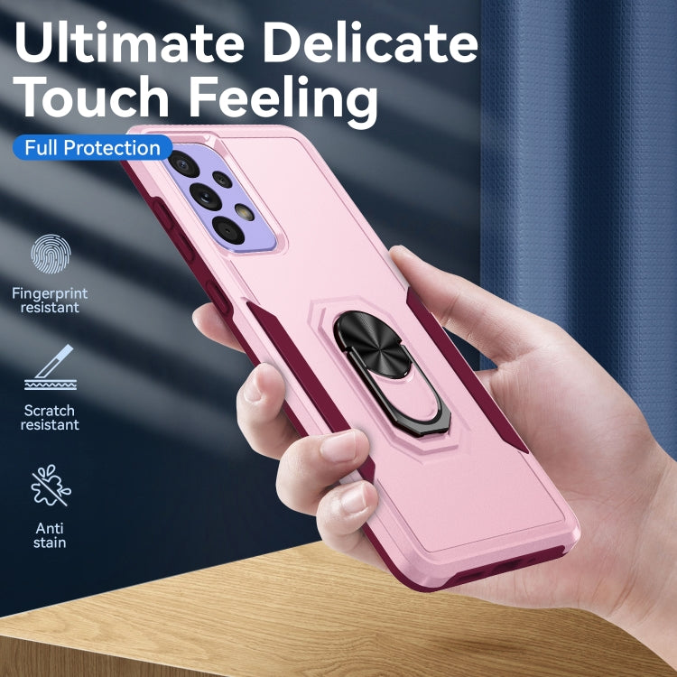 For Samsung Galaxy A73 Pioneer Armor Heavy Duty PC + TPU Phone Case with Holder