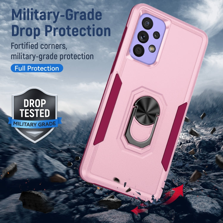 For Samsung Galaxy A73 Pioneer Armor Heavy Duty PC + TPU Phone Case with Holder
