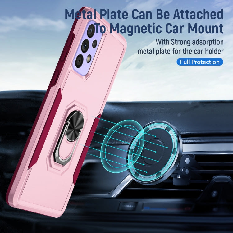 For Samsung Galaxy A73 Pioneer Armor Heavy Duty PC + TPU Phone Case with Holder