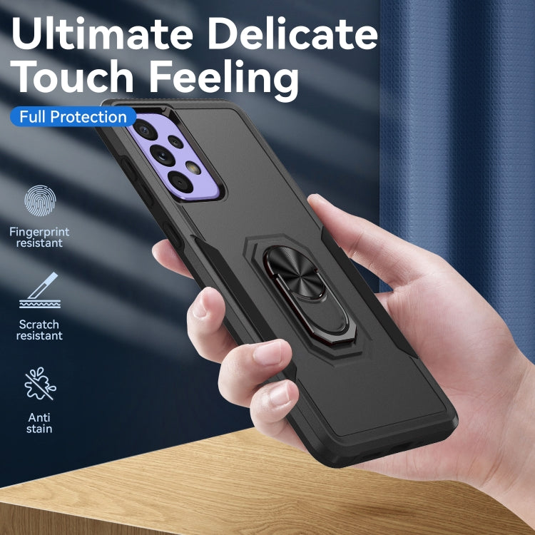 For Samsung Galaxy A73 Pioneer Armor Heavy Duty PC + TPU Phone Case with Holder