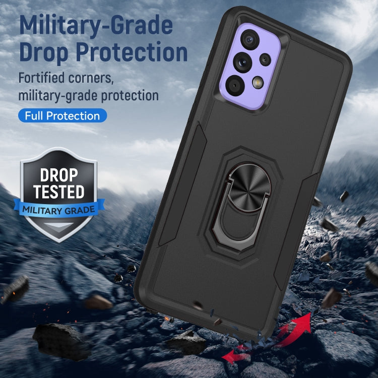 For Samsung Galaxy A73 Pioneer Armor Heavy Duty PC + TPU Phone Case with Holder
