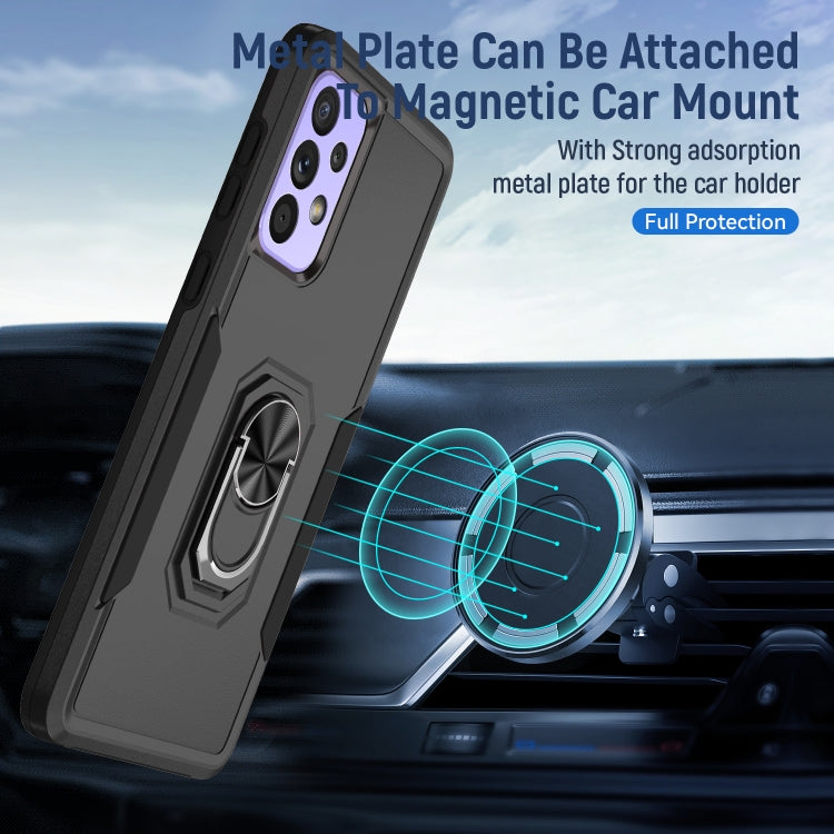 For Samsung Galaxy A73 Pioneer Armor Heavy Duty PC + TPU Phone Case with Holder