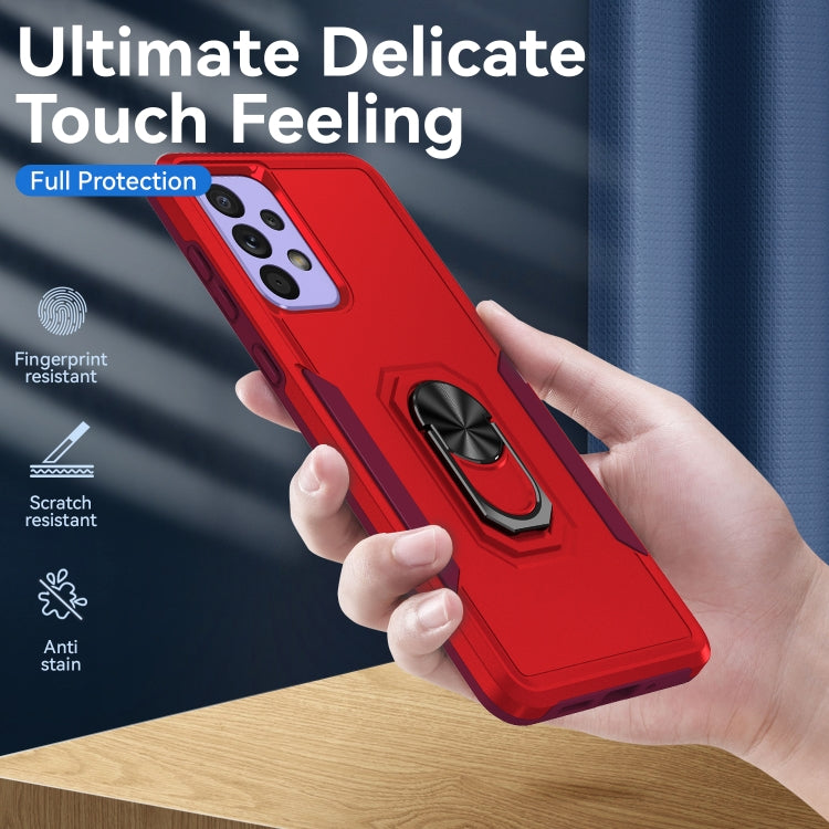 For Samsung Galaxy A73 Pioneer Armor Heavy Duty PC + TPU Phone Case with Holder