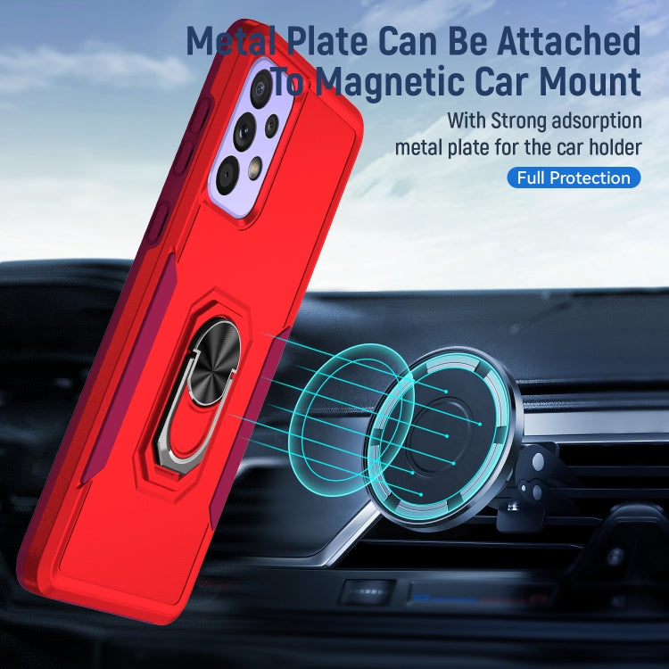 For Samsung Galaxy A73 Pioneer Armor Heavy Duty PC + TPU Phone Case with Holder