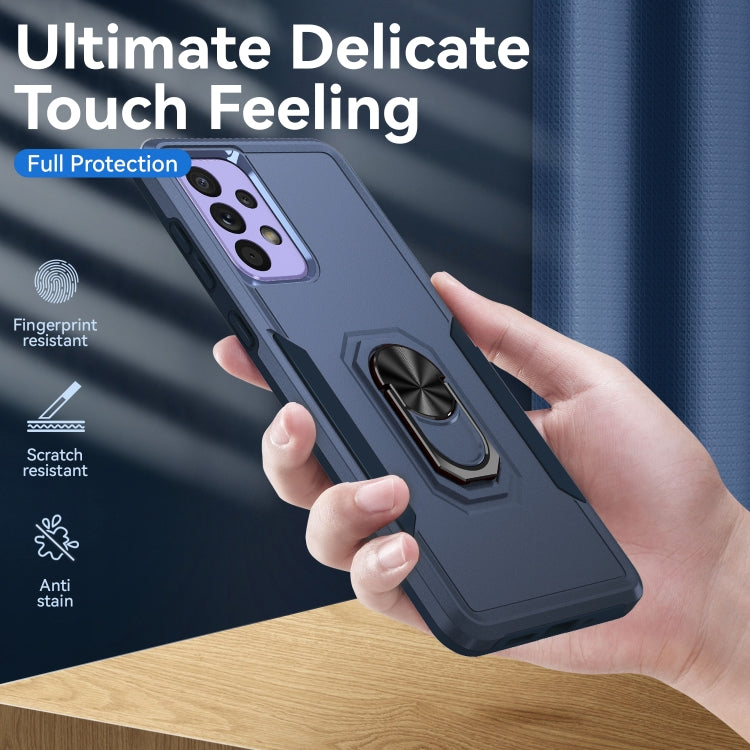 For Samsung Galaxy A73 Pioneer Armor Heavy Duty PC + TPU Phone Case with Holder