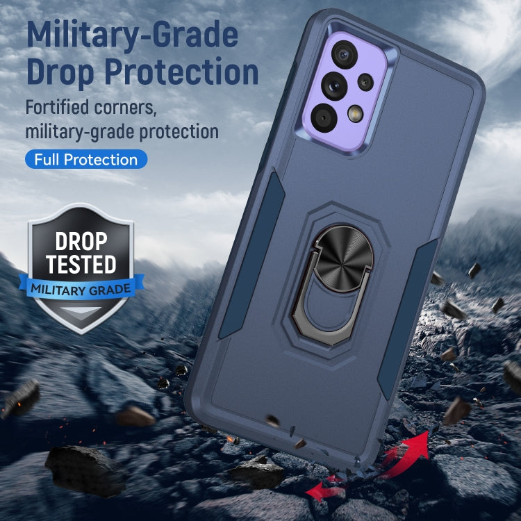 For Samsung Galaxy A73 Pioneer Armor Heavy Duty PC + TPU Phone Case with Holder