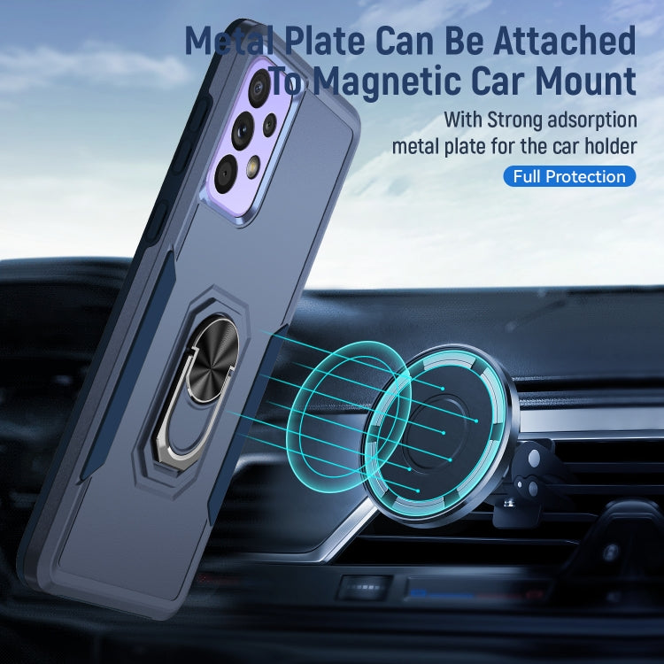 For Samsung Galaxy A73 Pioneer Armor Heavy Duty PC + TPU Phone Case with Holder