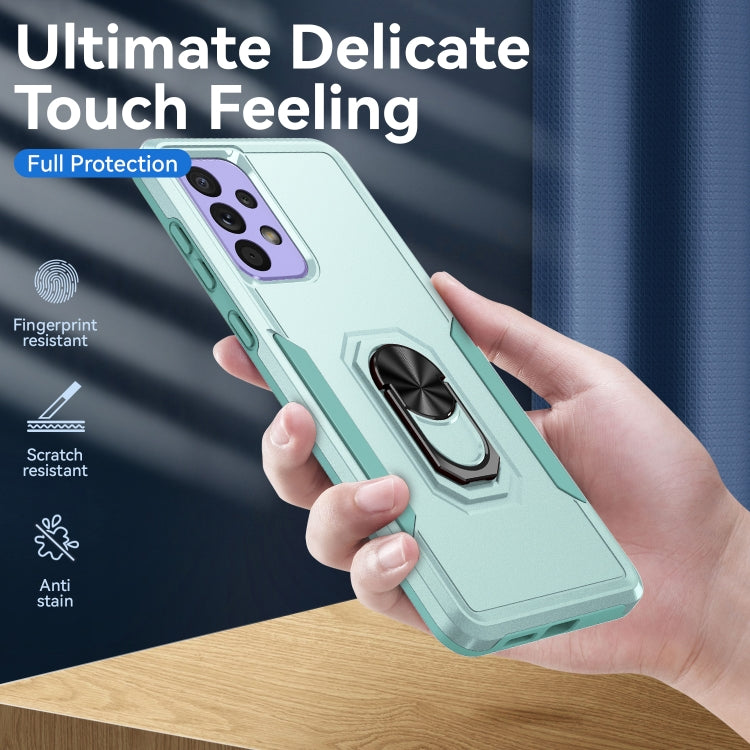 For Samsung Galaxy A73 Pioneer Armor Heavy Duty PC + TPU Phone Case with Holder